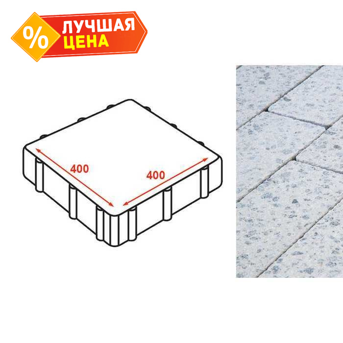 Плита тротуарная Готика Granite FINERRO, Мансуровский 400x400x80 мм