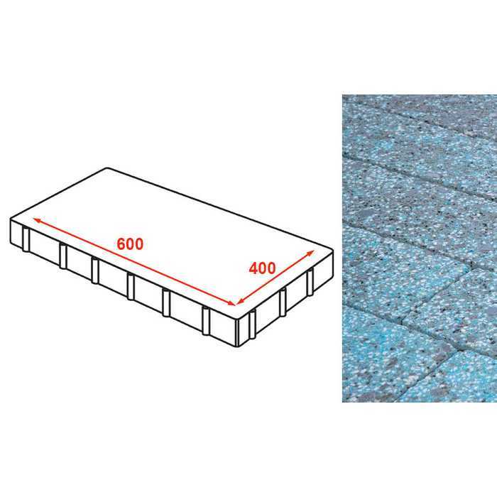 Плита тротуарная Готика Granite FINERRO, Азул Баxия 600x400x80 мм