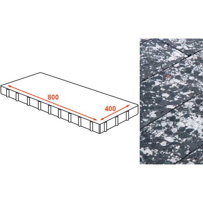 Плита тротуарная Готика Granite FINO, Диорит 800x400x80 мм